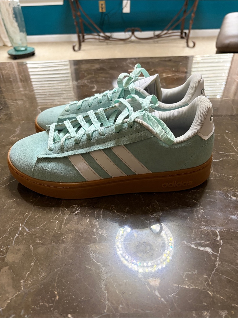 adidas Kids Mint-Tone Sneakers with Gum Sole - Picture 2 of 6